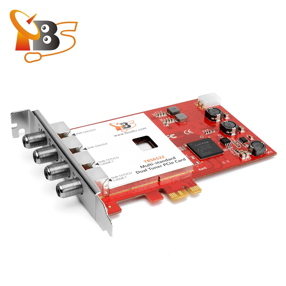 
TBS6522 HD Combo DVB-S2 DVB-T2 DVB-C ISDB-T satellite receiver Multistand twin tuner PCIe Card 