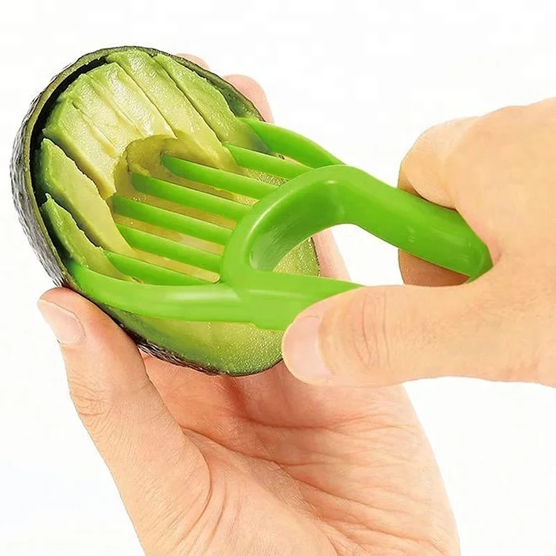  3 в 1 Многофункциональный зеленый пластик авокадо Резак Фрукты овощерезка фруктовые инструменты
