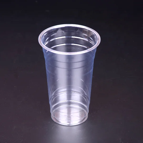 
Ready-to-ship China Factory Whosale plastic cup with flat lid 16oz disposable pet cup 
