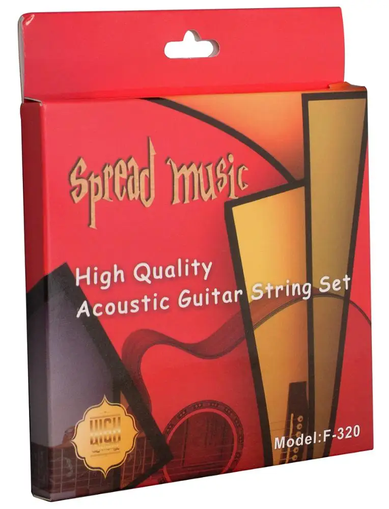 Acoustic guitar phosphor bronze string set F-320 with paper packaging colorful ball-end guitar accessories