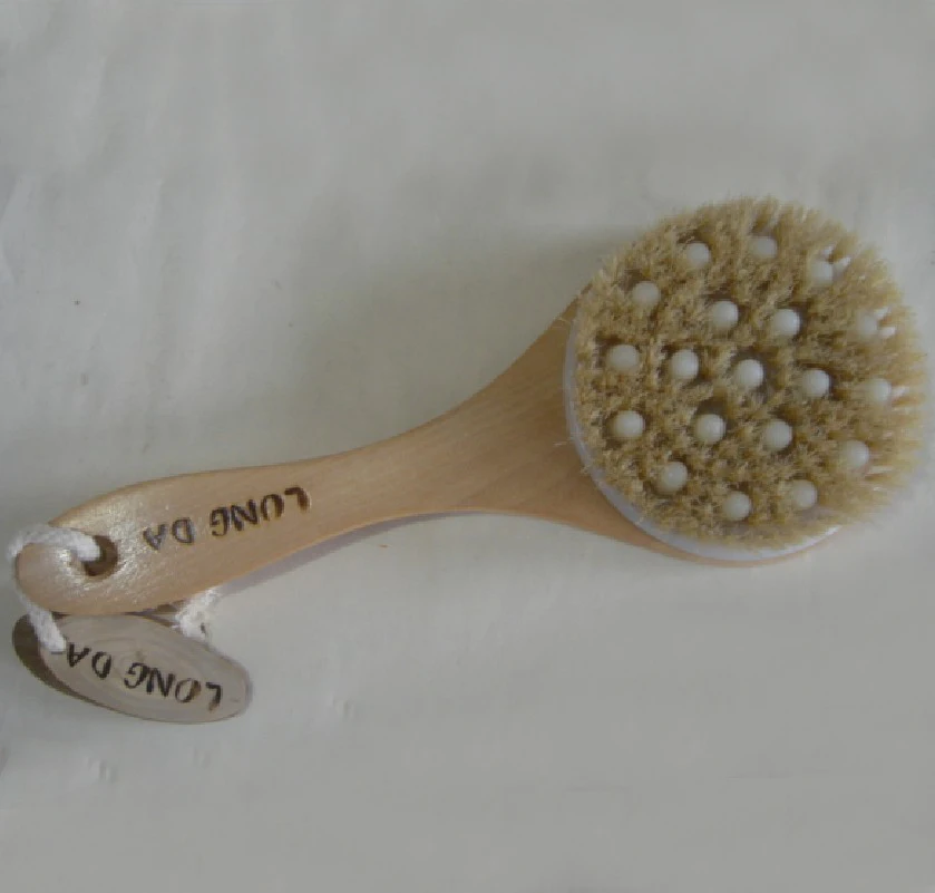 
Wooden brush tampico bristle vegan exfoliating body brush 