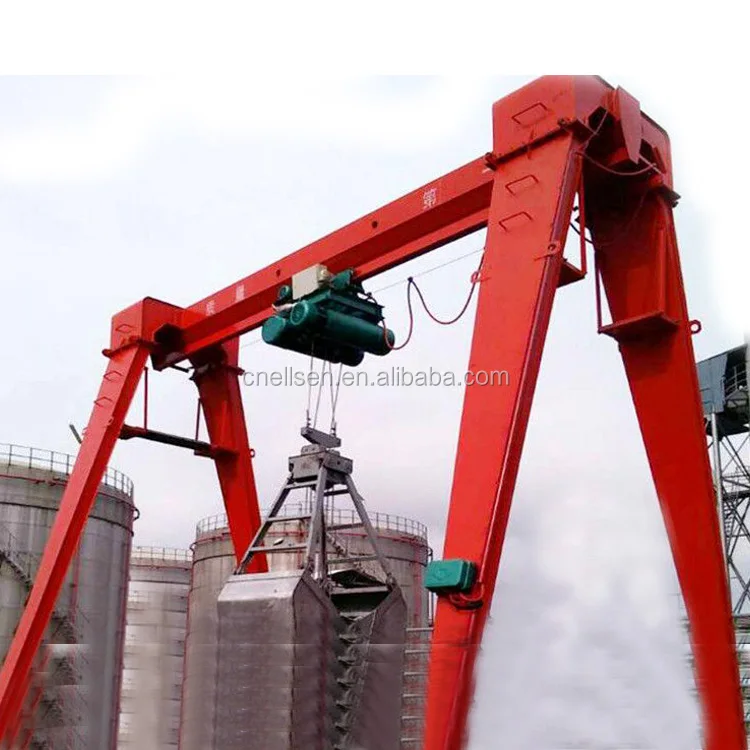 5 ton 10 ton 15 ton 20 ton double girder gantry crane with grab bucket