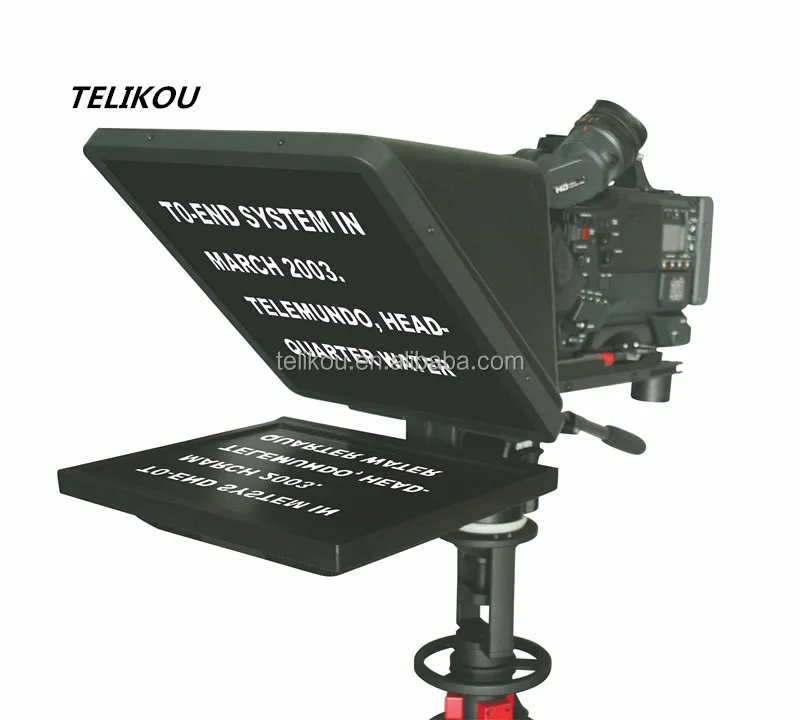 TELIKOU TF-22 22 inch Foldable Portable Extendable Big Screen Telecast Teleprompter for dslr studio with remote control