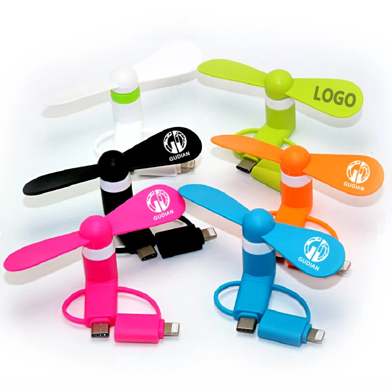 Logo Printed Portable Micro USB Fan   Android Fan   Mini Fan for iPhone
