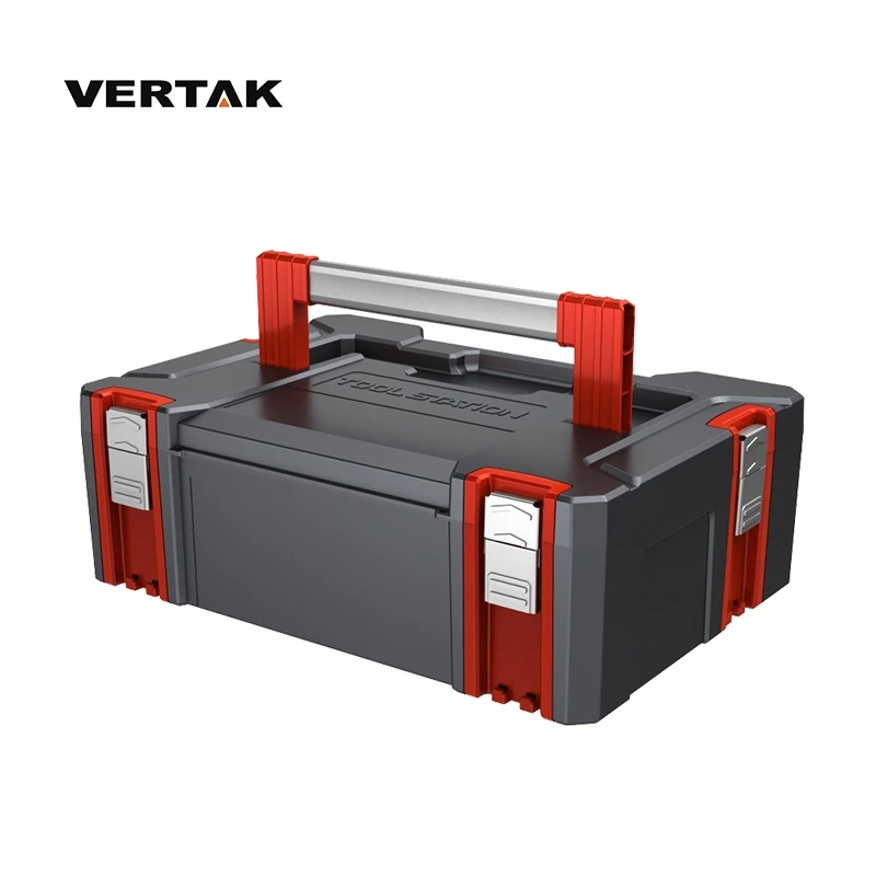 VERTAK Portable Small ABS Plastic Storage Toolbox With Aluminium Handle and Latch