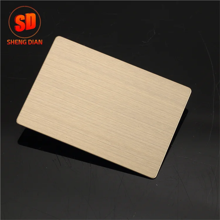 Quality guarantee wall decoration 201 titanium hairline gold stainless steel sheet