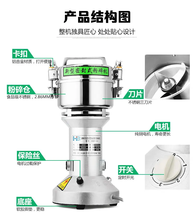 HBF-04A Portable High Efficient Spice and Grain Crusher