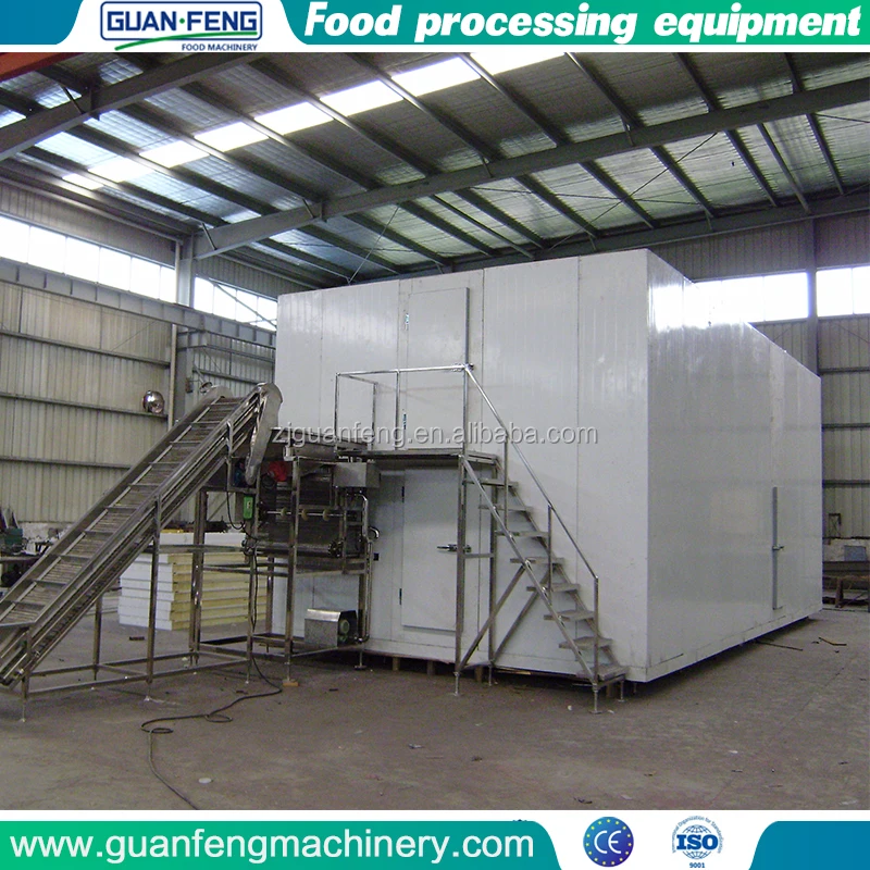 Industrial food quick freezing machine Sweet Corn Preserve IQF Freezer for sale