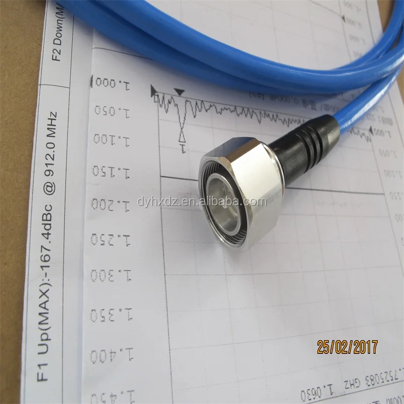 Low PIM jumper cable male plug 141 RG402 RF connector 250 RG401 coaxial cable 4.3/10