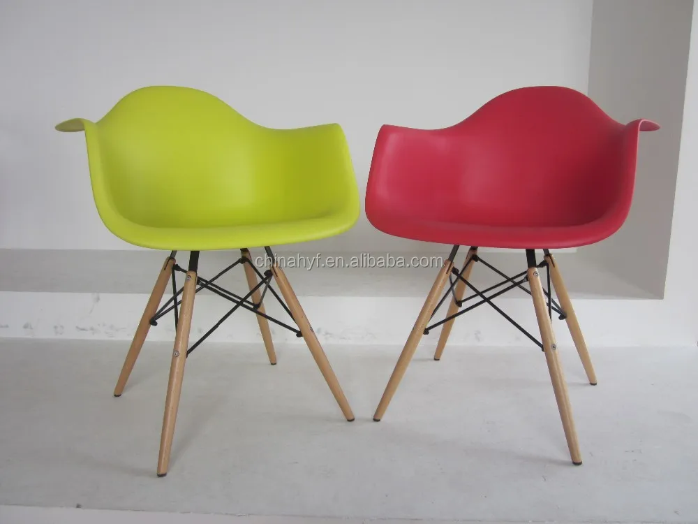 
Replica Colorful plastic chairs with wooden leg PP 125D 