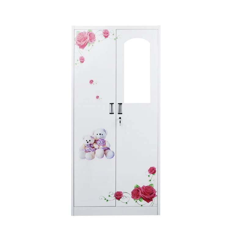 
modern new style bedroom steel almirah armoir garderobe metal wardrobe 