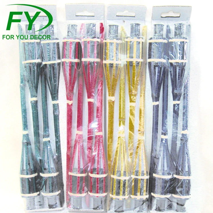 
Nature color bamboo garden tiki torches lights with black metal tank 