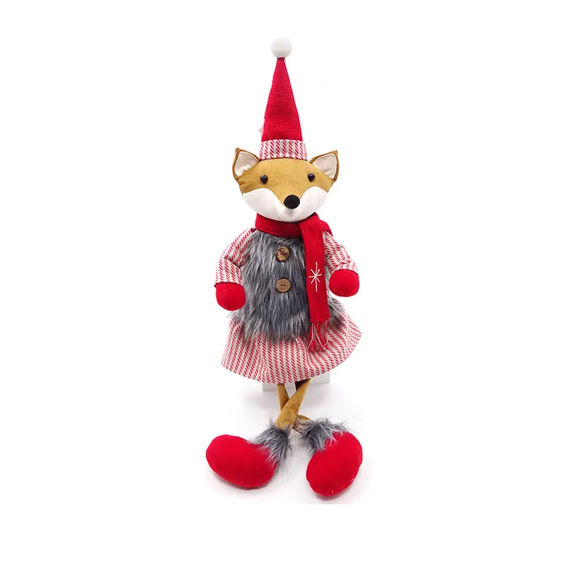 Customized christmas doll christmas plush fox doll decoration christmas