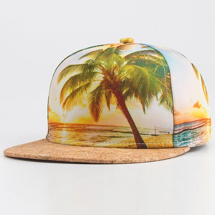 Custom print snapback flat 5 panel cap wholesale