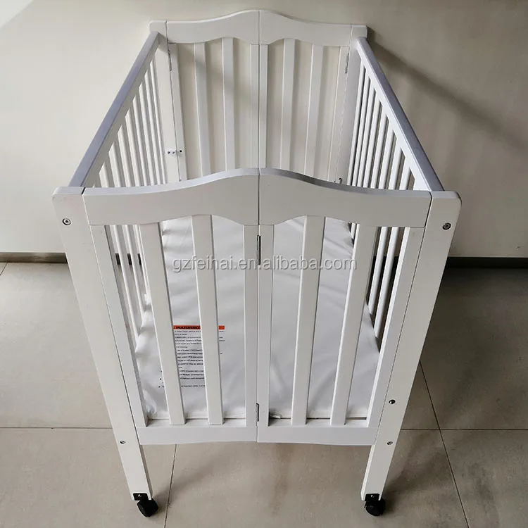 
Factory price New Zealand pine baby cot white for hotel use 4 