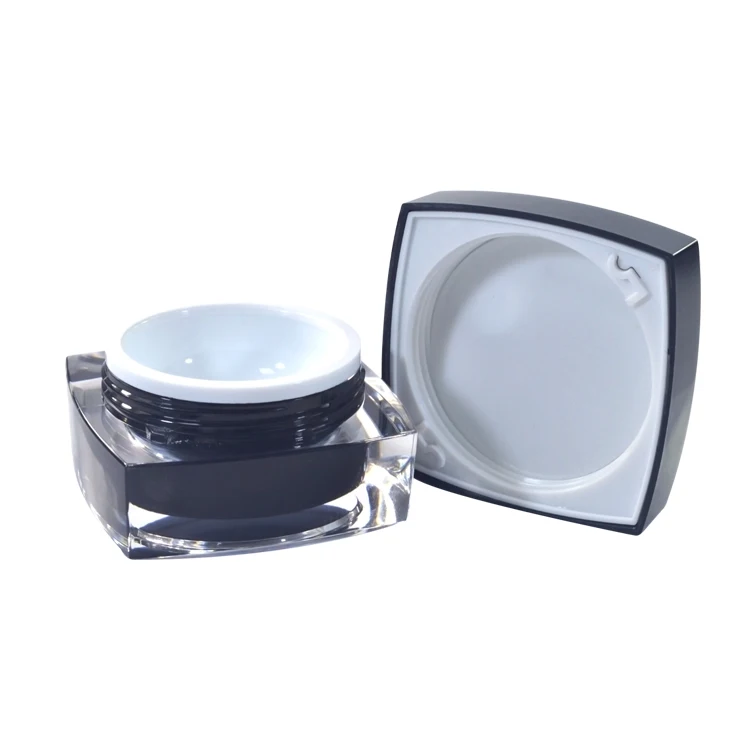 
Cheap and good quality 5g 10g 15g 30g 50g square empty acrylic double wall cosmetic cream jar 