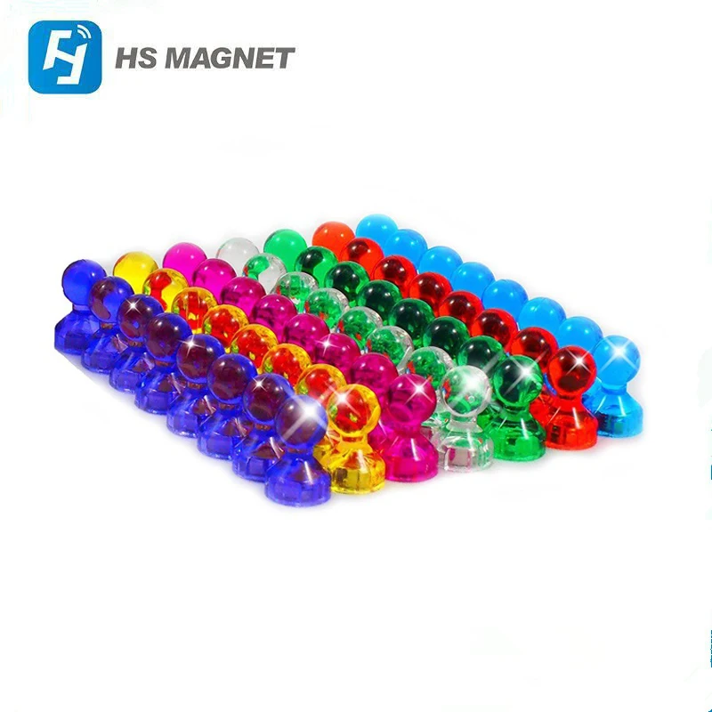 super Chinese factory manufacture Transparent different color durable magnetic push pin for Education Whiteboard Office Fridge