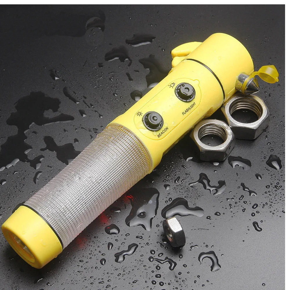 magnetic led flashlight windshield tools rescue hammer