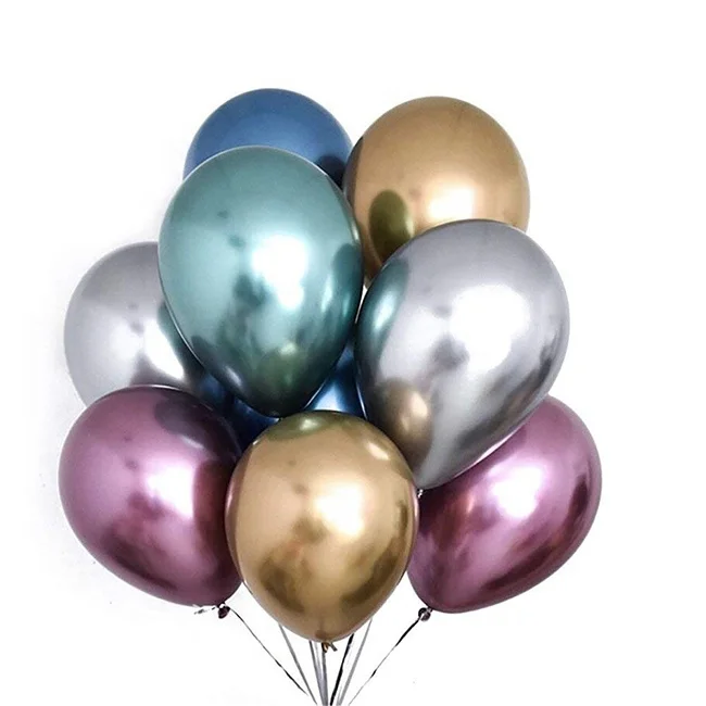 5inch Party Decoration Giant Inflatable Helium Latex Metal color Chrome Balloons Party Balloon Metallic Latex Balloons