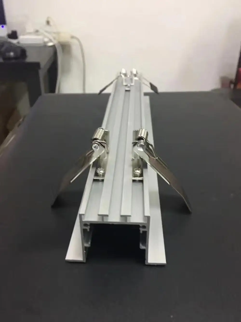 
55mm wide aluminum u channel with flange recessed led aluminum profile for led stripes with spring clips 