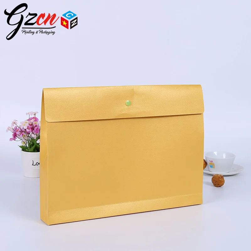 cheap price luxury yellow document envelope paper bag with button
