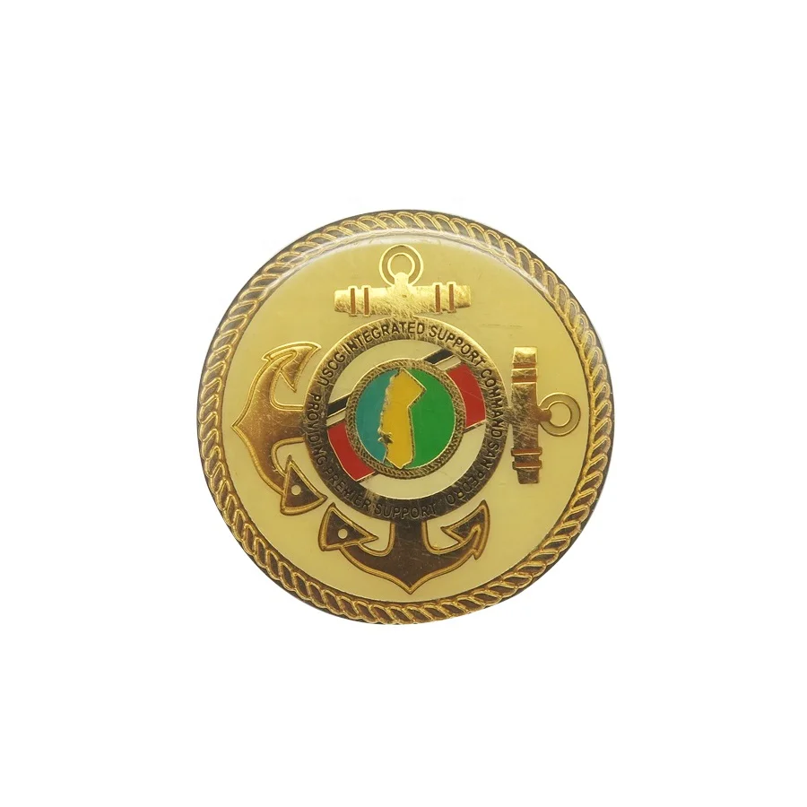 Wholesale metal coin with 2D custom hard enamel gold challenge coin