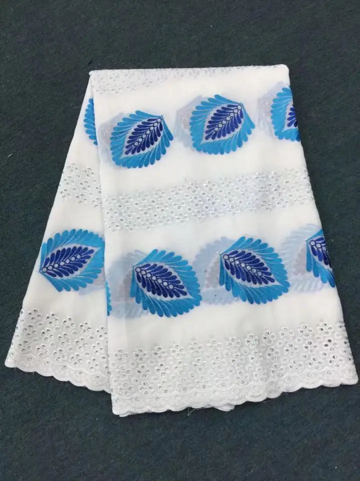 Queency Wholesale Indian Cotton Voile Fabric With Cutwork Embroidery Swiss Voile Lace