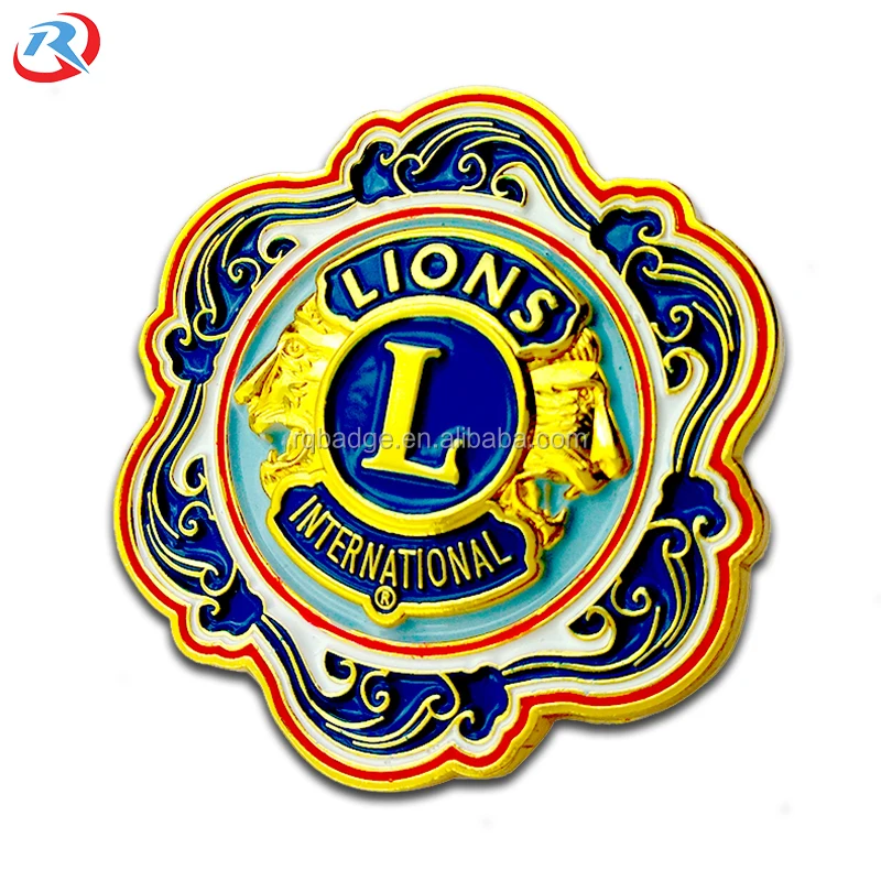 custom logo lion club Hard/Soft Enamel metal Lapel Pins/badge