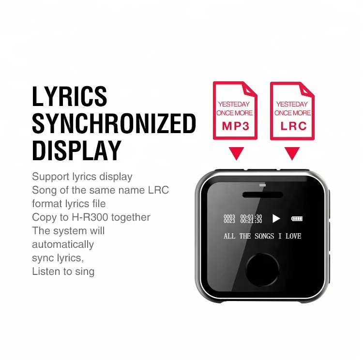 Высококачественный портативный диктофон, mp3-плеер с ремешком на запястье, проигрыватель mp 4