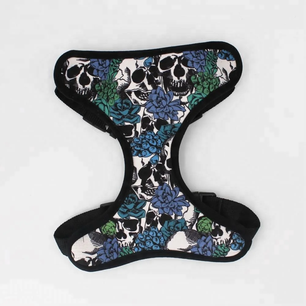 
Wholesale Soft Mesh Dog Harness No Pull Comfort Skull Pattern Pet Vest for Puppies and Medium Size Dogs 