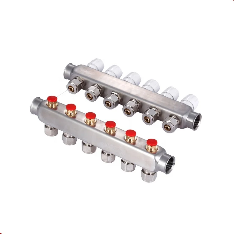 Welldone Stainless Steel Radiant heating Manifold With Adjustable Flow Meter