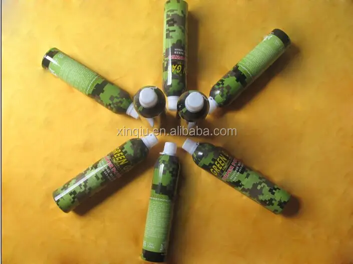 
WAr type game PREVENTS RUST /CFC Free r134a high power output airsoft gas green color/toy gun 
