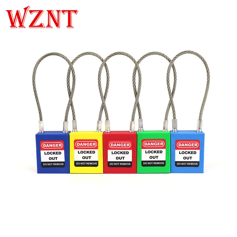 NT-PC175 Wire Locks,Long Cable Shackle Top Security Safety lockout color padlock