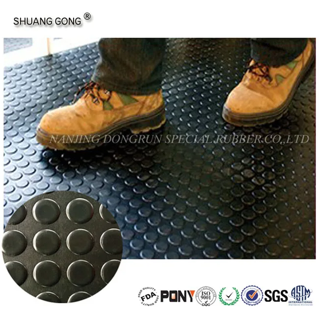 NANJING DONGRUN Заводская оптовая цена на заказ Высокое качество круглые точечные резиновые простыни рулоны/резиновые напольные рулоны