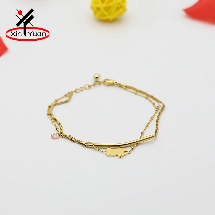 New product designs gold anklet jewelry with good service