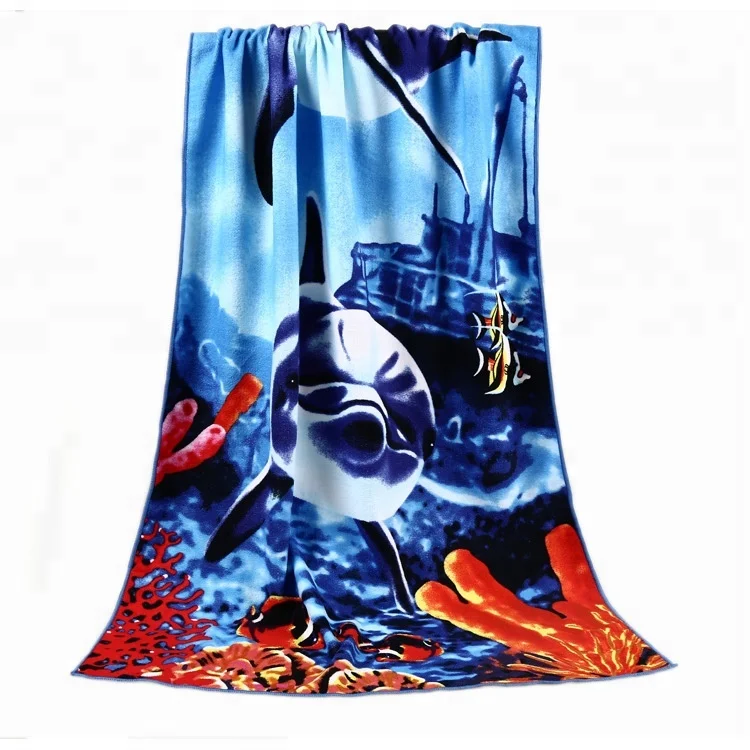 Wholesale China Cheap Promotion Custom Made Logo Extra Large Printed Microfiber Beach Towel Bulk