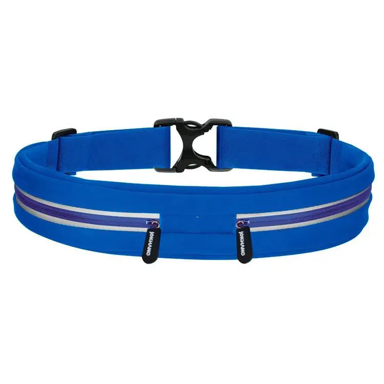 Sports Running Waist Pack Outdoor Sweatproof Water-Resistant Reflective Waist Bag Runner Belt Fitness Workout Belt Dual Pouch