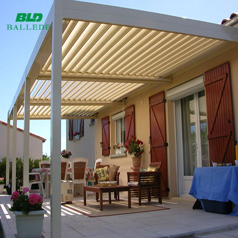Outdoor aluminum louvre roof opening pergola pergola roof system kit