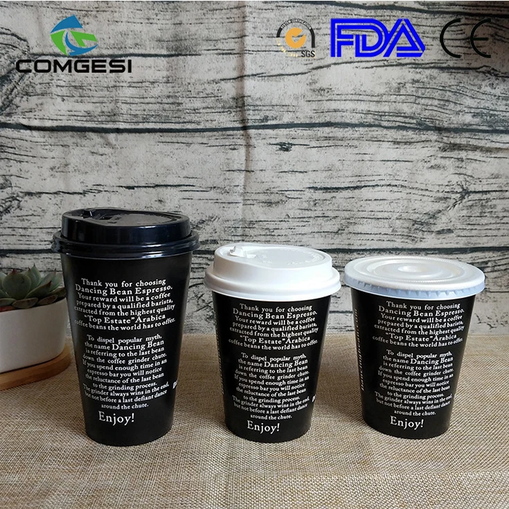 China Manufacturer Wholesale Printing Disposable High Quality Cheap Paper Cups 7oz 12oz With Handle
