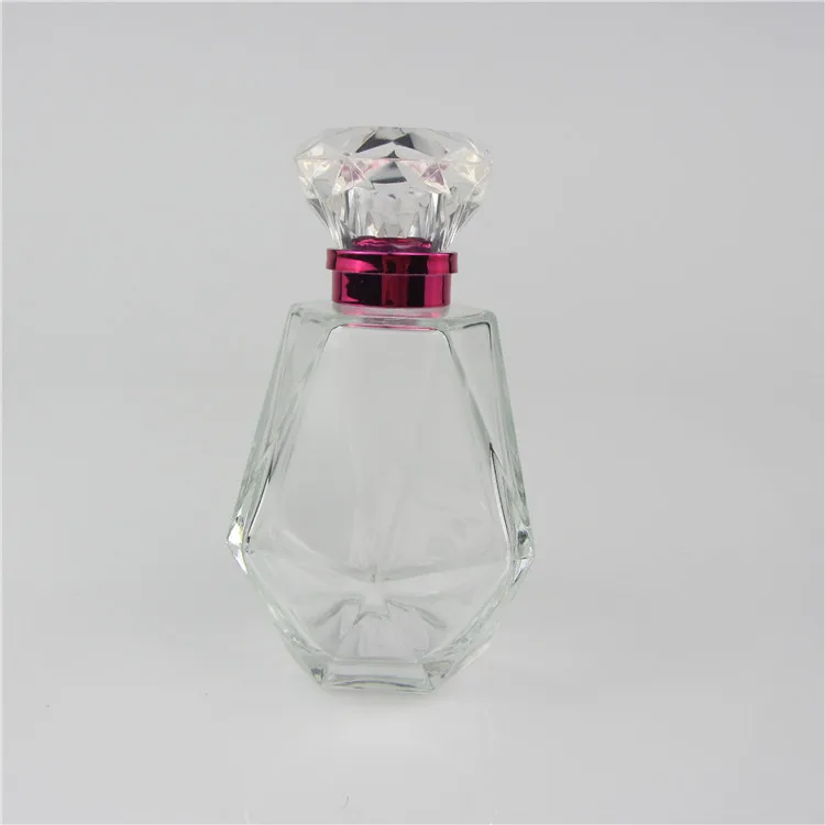 Hot sell 100ml handmade arabic perfume bottles clear glass scent bottle