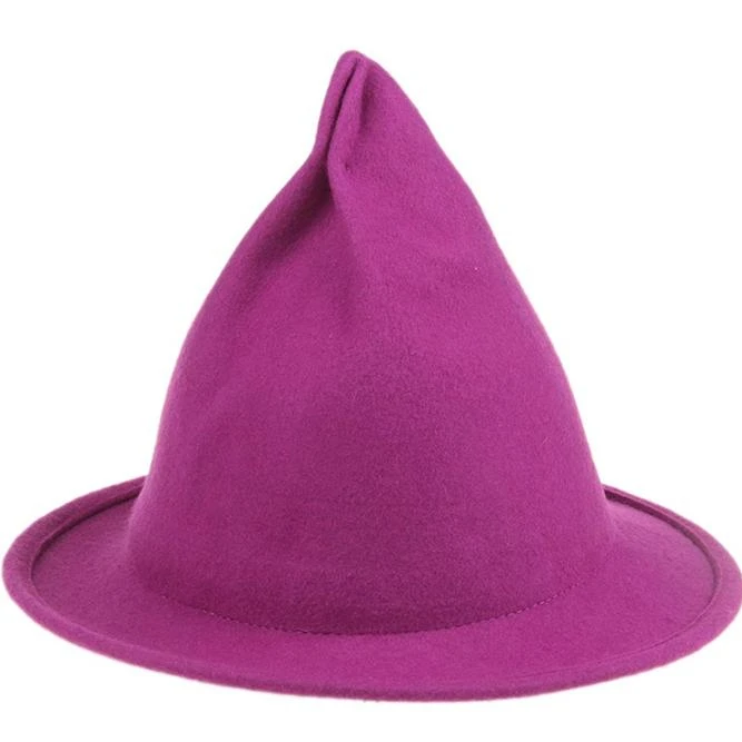 Женская шерстяная фетровая остроконечная шляпа карамельного цвета