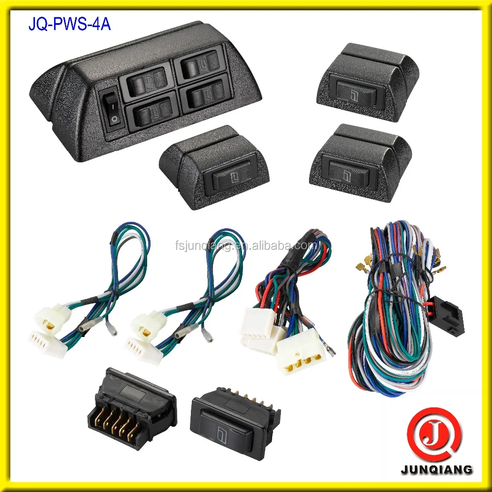 
Universal 4 Door Power Window Conversion Kit with High Torque Motor and Illuminated Switch 