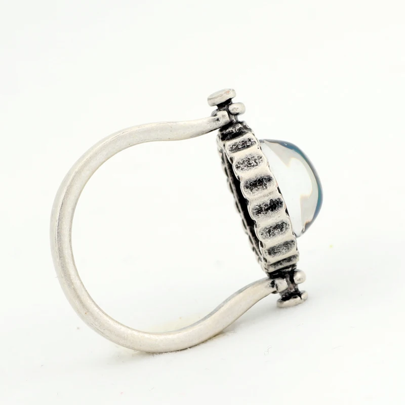 2021 Mojo Best Selling Fashion Style Antique Silver Plated Diamond Change Color Stone Jewelry Mood Stone Ring for Men
