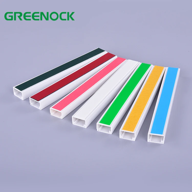 Super quality adhesive pvc cable channel duct channel trunking with blue self-adhesive sticker 12x12