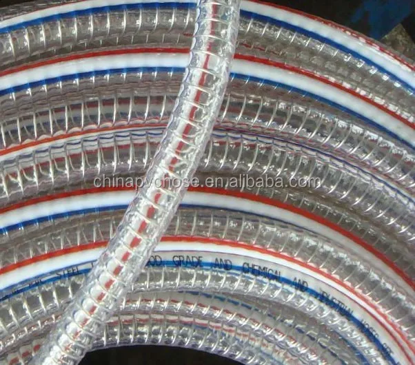 no Smell Flexible  PVC Steel Wire Reinforced Spring Hose PVC Thunder Hose