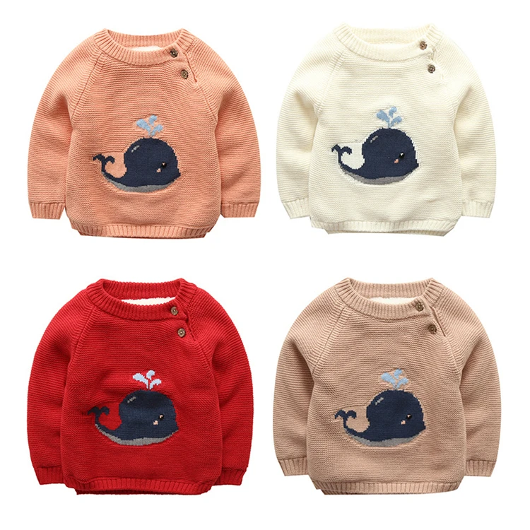 
Factory Custom Toddler and Baby Sweaters for Girls and Boys Cute Whale Jumpers 