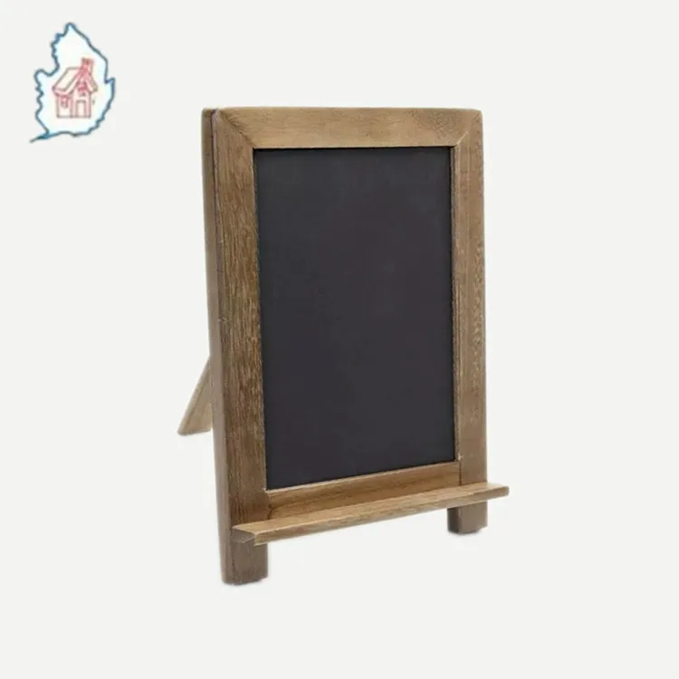 Antique Wooden Framed Standing Chalkboard Sign with wood stand and chain