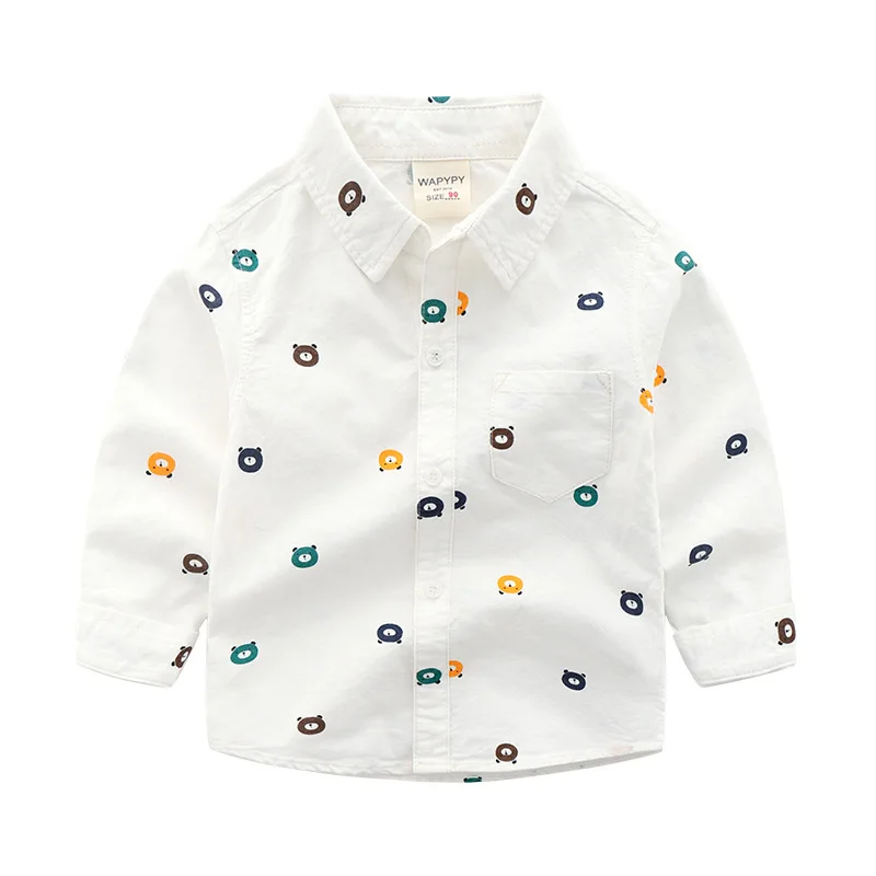 Boys Long Sleeve Inc Little Bear Full Of Oxford Spinning Collar Shirtkids Shirt With Ru Online Wholesale Shop