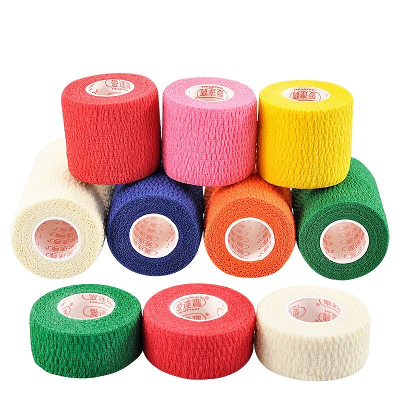 Wholesale Idealplast colorful cohesive bandages self adhesive sports tape for protecting ankle