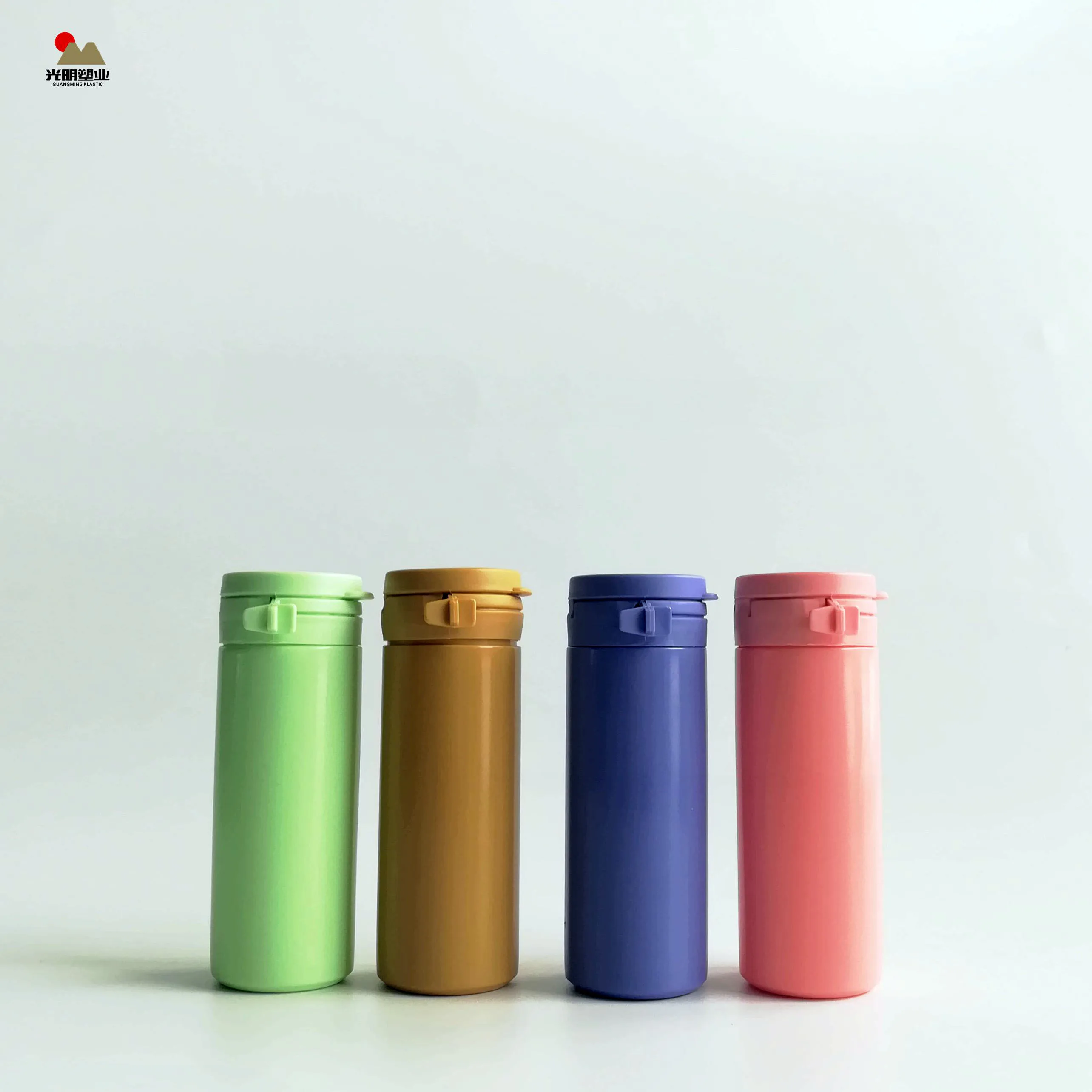 Customized colorful bubblegum 50ml PE chewing gum plastic containers